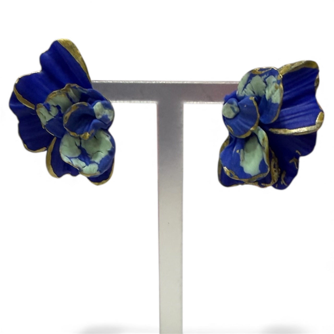 Pendientes Flora azul