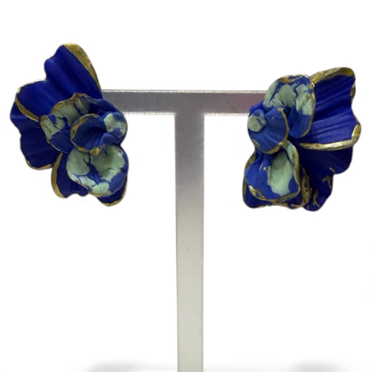 Pendientes Flora azul